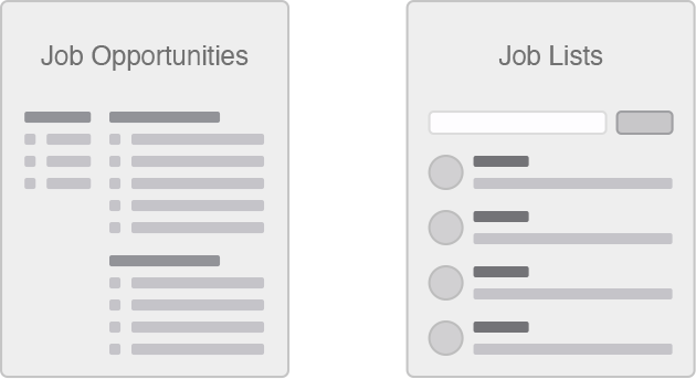 Example image of a Job Opportunities posting and a Job Listing