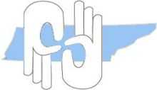 Logo of the TN Registery with two hands signing the word Interpret in front of the shape of the state of tennesse.
