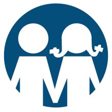 East Tennessee Children's Hospital Logo (Image - From Right to Left: Boy, Girl)